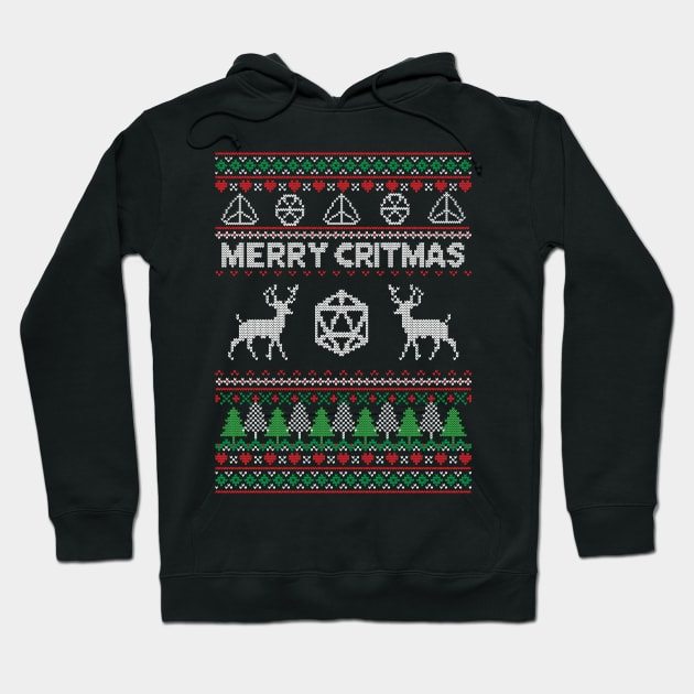 Merry Critmas Ugly Sweater Hoodie by nimazu